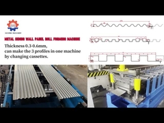 0.3-0.8mm ضخامت اسنپ قفل سقف صفحه دیواری رول ماشین ساخت با سوراخ سوراخ شده
