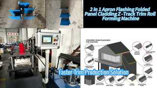 2 در 1 پیش بند چشمک زن روکش پانل تاشو Z -Track Trim Roll Forming Machine